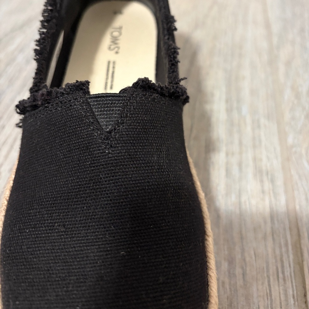 Women's TOMS Valencia Platform Espadrille - Black - 6 - Picture 10 of 12